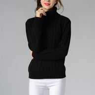 Celina™ - Damen Rollkragenpullover mit langen Ärmeln und Kabelstrick