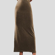 WW | Frauen Röcke Lässige Einfarbige Slim Fit Maxi Rock