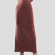 WW | Frauen Röcke Lässige Einfarbige Slim Fit Maxi Rock