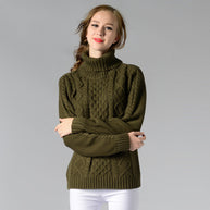 WW | Damen Rollkragenpullover mit langen Ärmeln und Kabelstrick