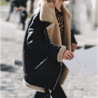 WW | Fliegerjacke - warme Kunstpelzjacke mit Riemendetails