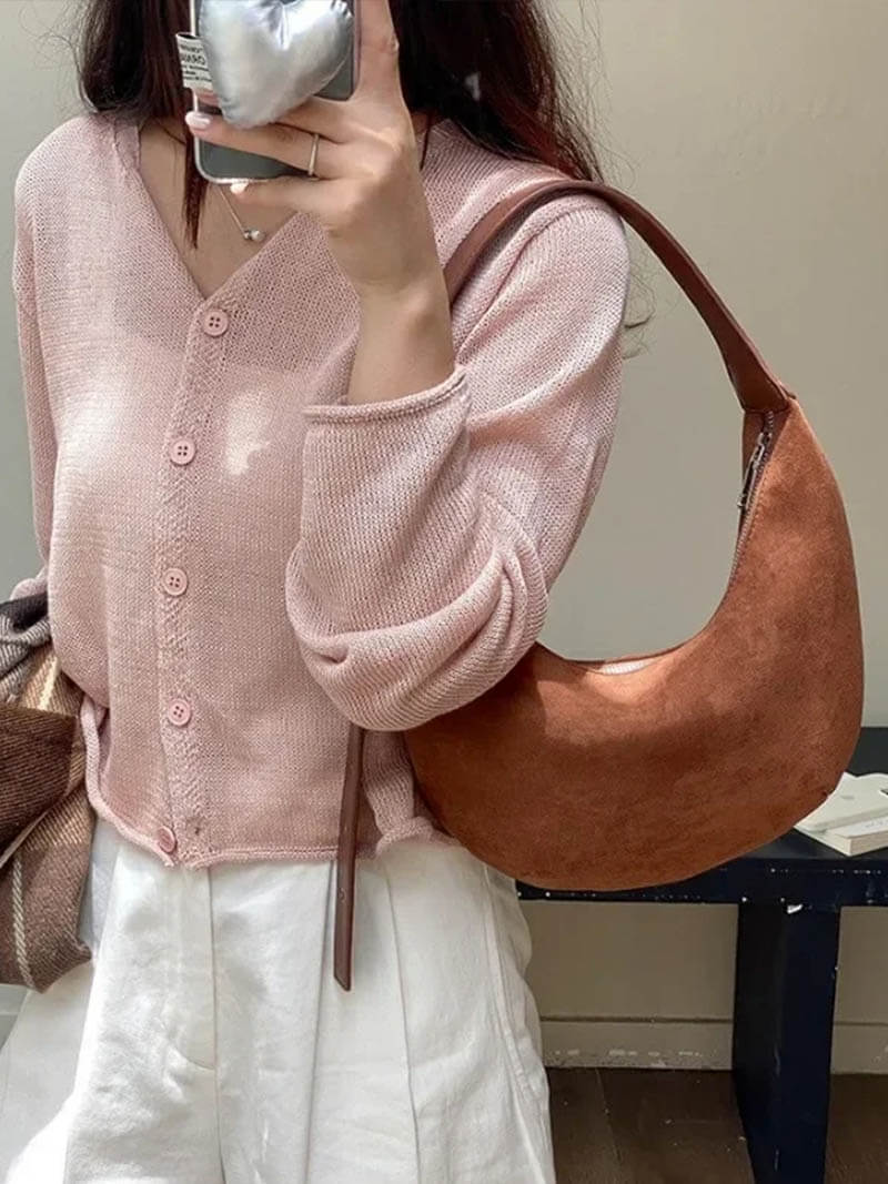 WW | Halbmond Tasche Aus Wildleder
