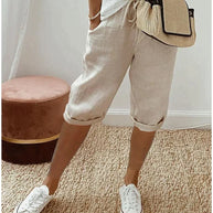 WW | Damen-Leinenhose mit weitem Bein