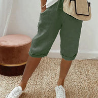 WW | Damen-Leinenhose mit weitem Bein