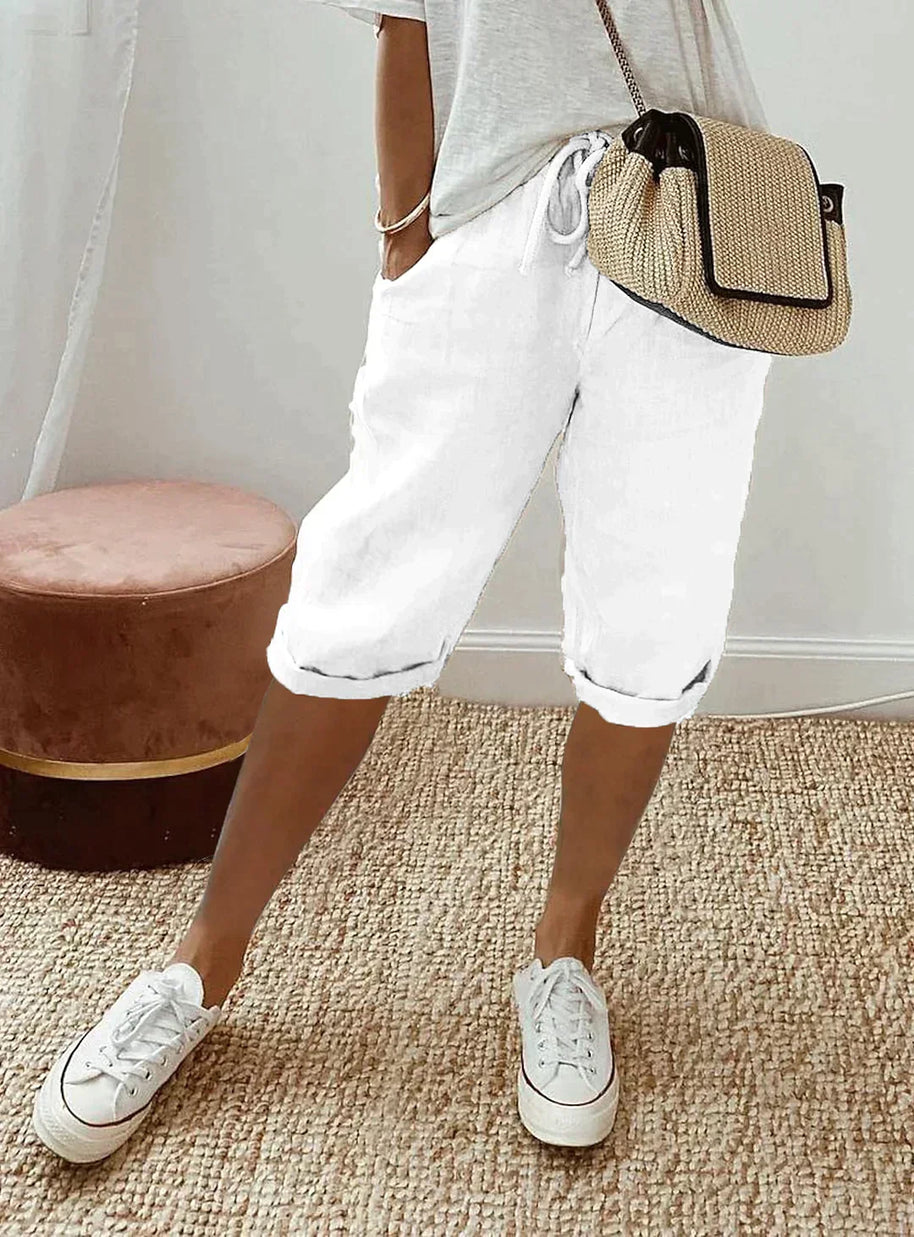 WW | Damen-Leinenhose mit weitem Bein