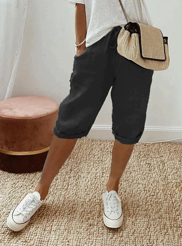 WW | Damen-Leinenhose mit weitem Bein