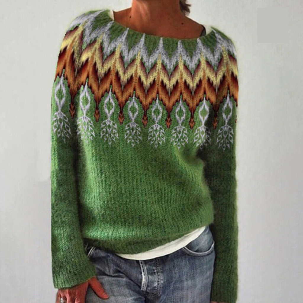 Pullover mit ethnischem Druck