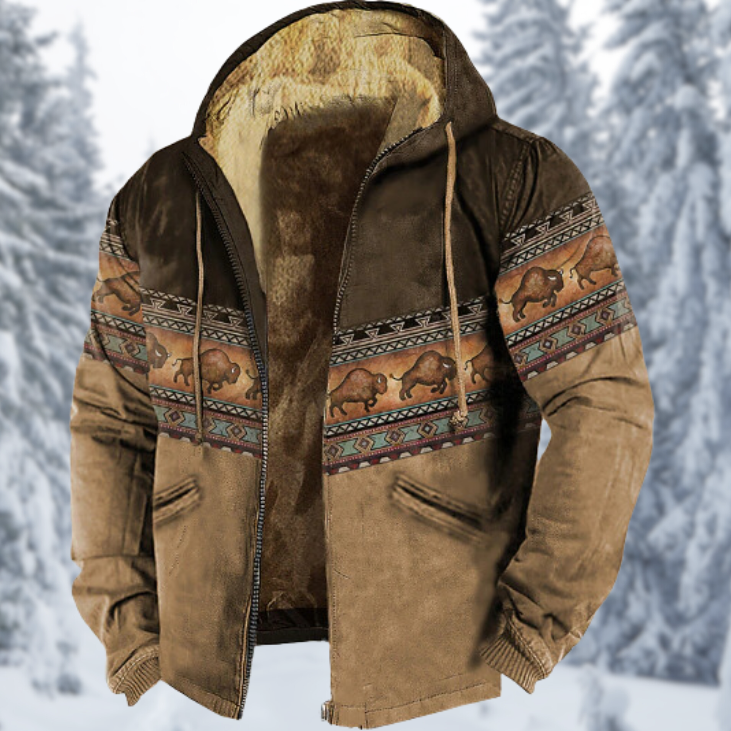 WW - 3D-gedruckte Fleecejacke mit Kapuze