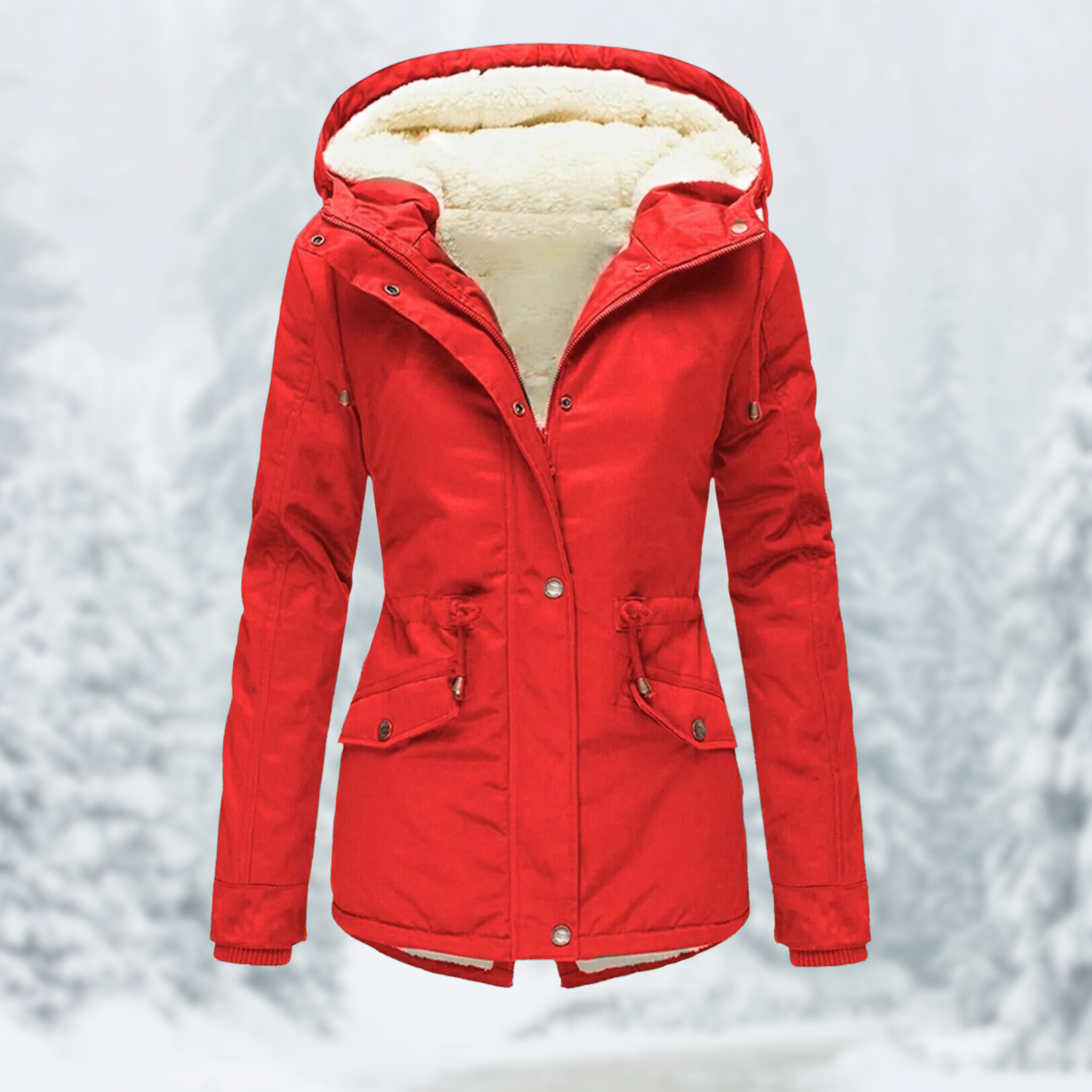 Damenjacke mit Kapuze und Kordelzug