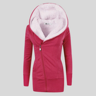 Fleece-Strickjacke mit Kapuze