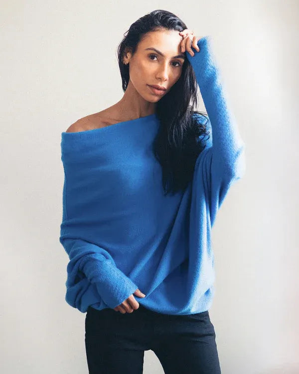 WW | Asymmetrischer Damenpullover mit eleganter Drapierung