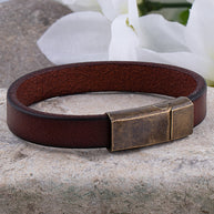 WW | Robuste Lederarmband mit Messingschließe