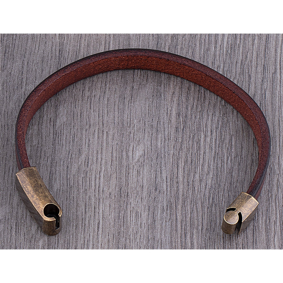 WW | Robuste Lederarmband mit Messingschließe