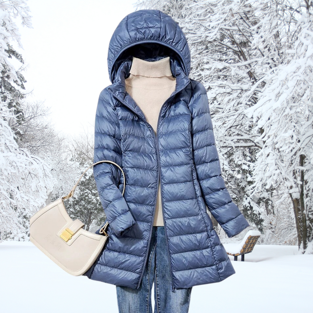 WW | Damen Pufferjacke - gesteppte Winterjacke mit Kapuze und Reißverschluss