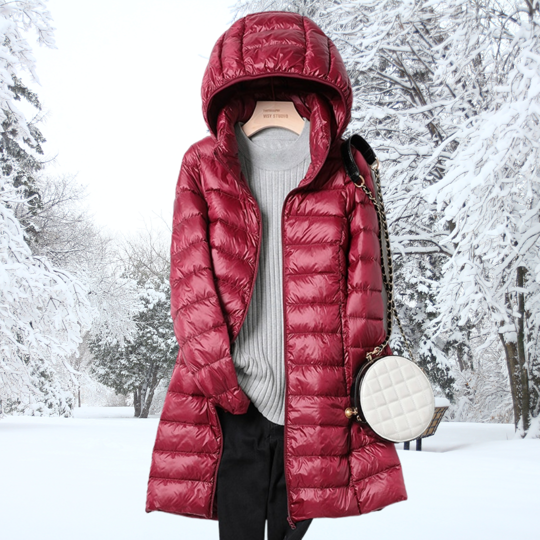 W&W Mode | Damen Pufferjacke - gesteppte Winterjacke mit Kapuze und Reißverschluss