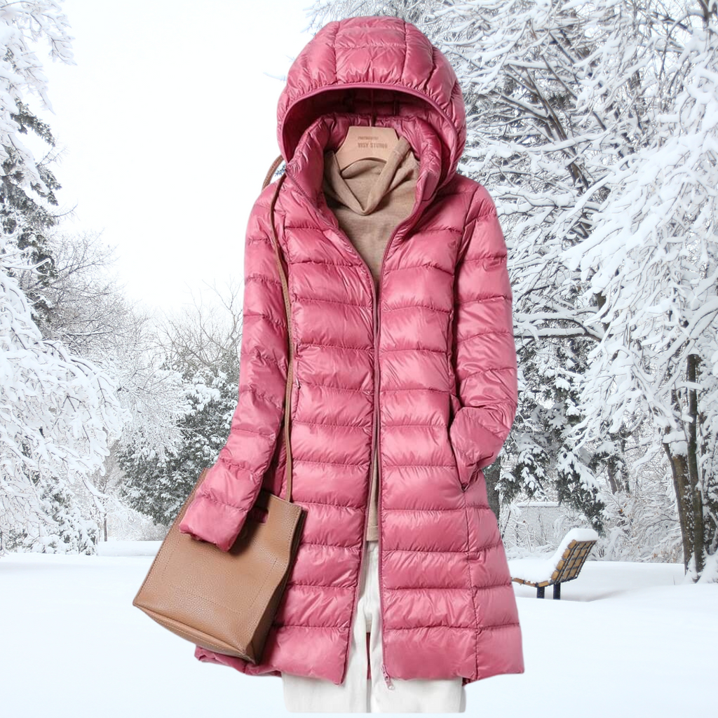 WW | Damen Pufferjacke - gesteppte Winterjacke mit Kapuze und Reißverschluss