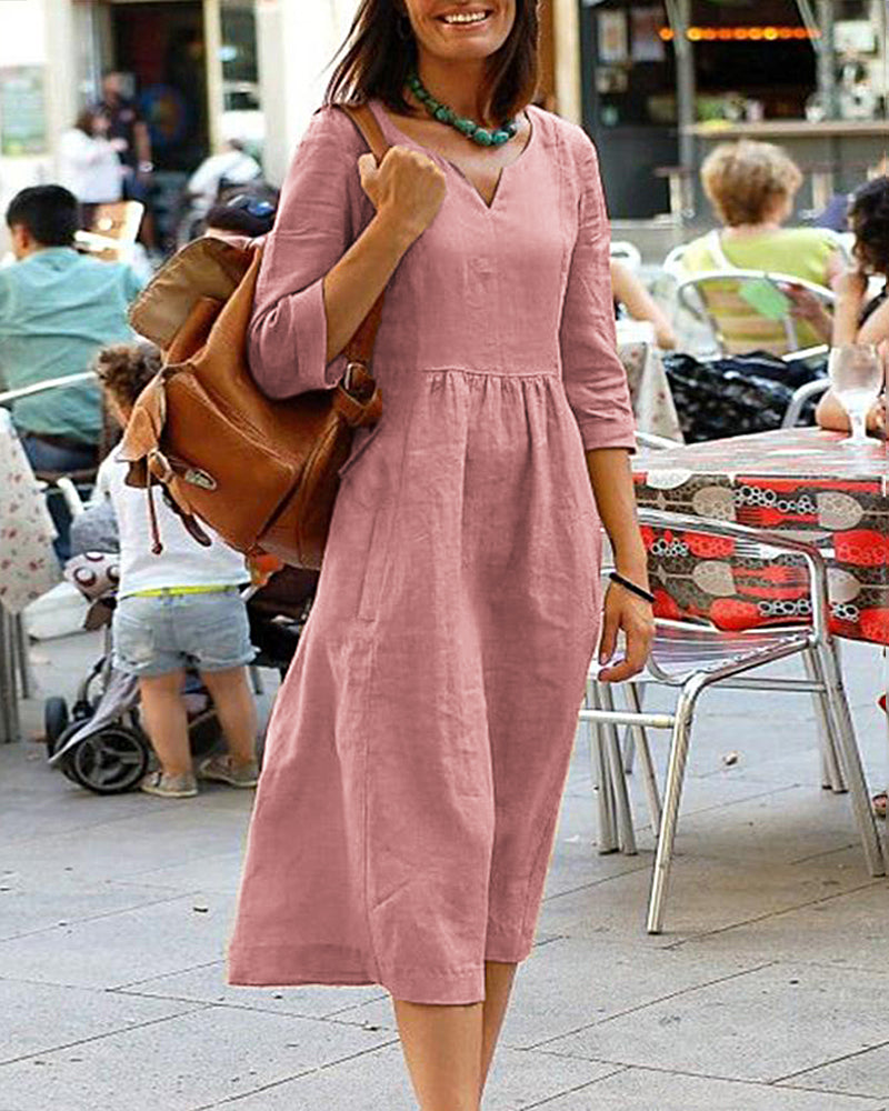 WW | Elegante Leinen Tunika Kleid - Stilvolles Leinen Kleid für einen Raffinierten Look