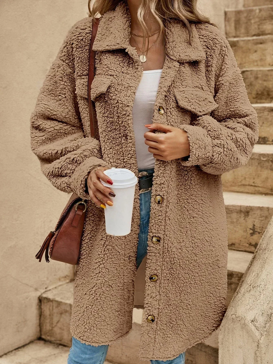 W&W Mode | Teddyjacke - bequeme lange Damenjacke