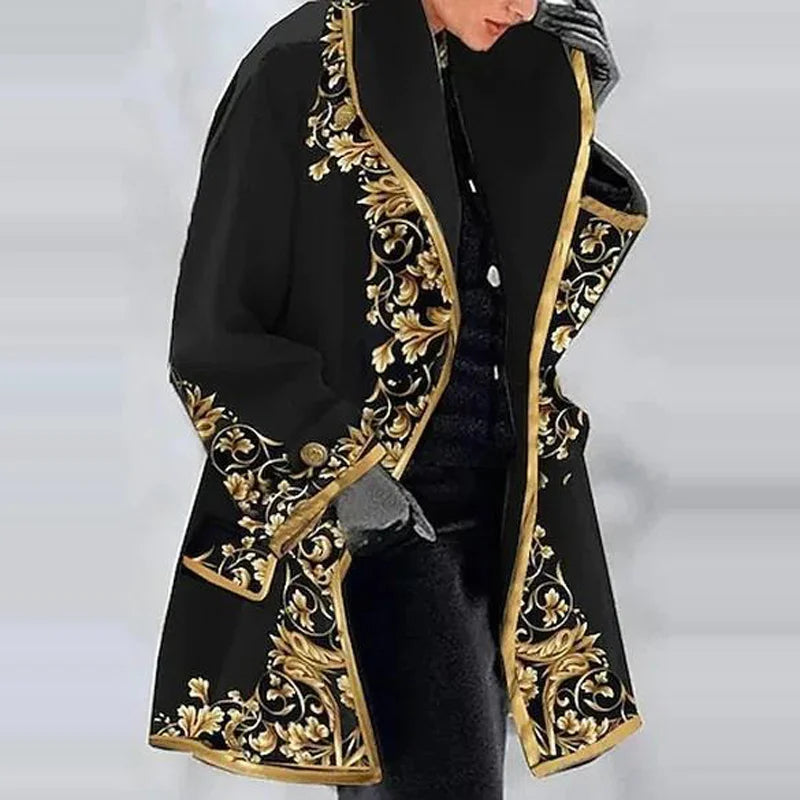 WW - Damen Blumenjacquard-Kimono-Mantel für elegantes Layering