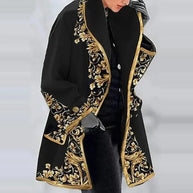 WW - Damen Blumenjacquard-Kimono-Mantel für elegantes Layering