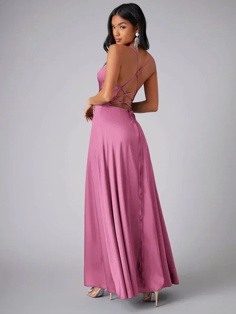 WW | Seiden-Maxikleid mit Geflochtenem Rücken Kleid Dich für Formelle Anlässe Lucette