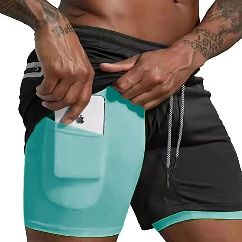 WW | Herren 2 in 1 Laufshorts Schnelltrocknend Für Sport Und Training Selfico