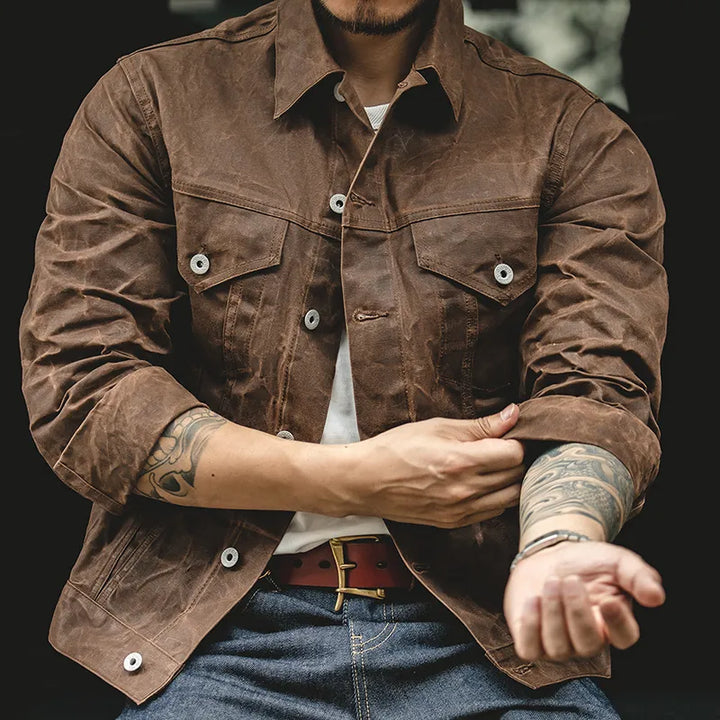 Kurzjacke mit Futter im Tin-Cloth-Stil