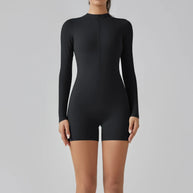 Trainingsanzug-Set mit hohem Bund und Reißverschluss, Jumpsuit