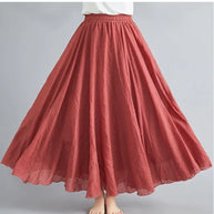 WW | Mode Baumwolle Leinen Kleidung Frauen Röcke Maxi Y2K Elegant Strand Saia Ropa Mujer Lässiges Kleid Boho Lange Röcke Faldas Harajuku