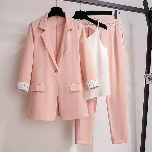 WW | Eleganter Dreiteiliger Anzug in Übergröße Für Damen