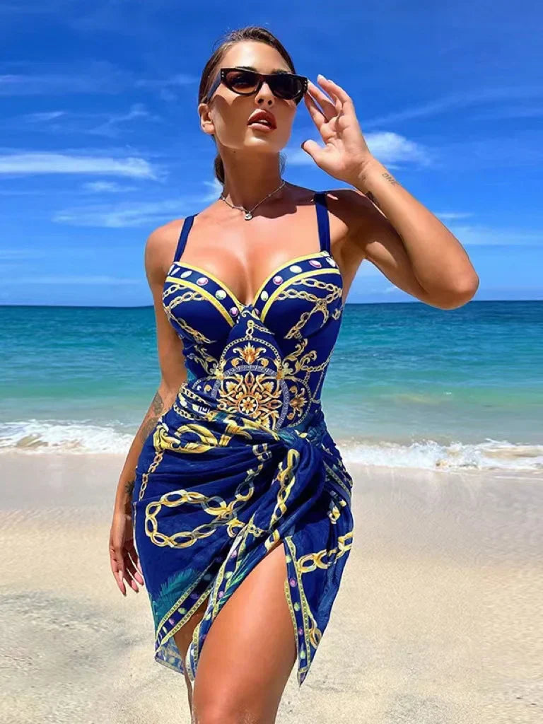 WW | Luxus Neu Zwei Teile Frauen Bikini Set Push Up Blumendruck Bikini Strappy Bandage Badebekleidung Brasilianisch Biquini Badeanzug