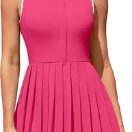 WW | Ärmellos Plissiertes Polokleid für Golf und Tennis für Frauen Fadoera