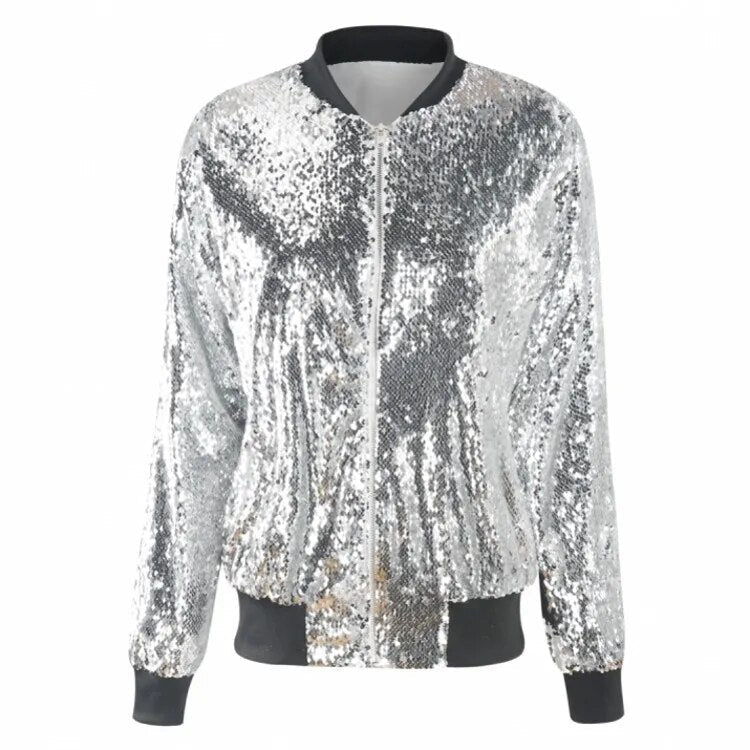 W&W Mode | Paillettenmantel Bomberjacke