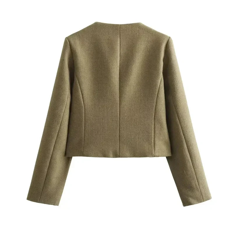 W&W Mode | Schicke und elegante Blazerjacke mit Knopfverschluss für Damen