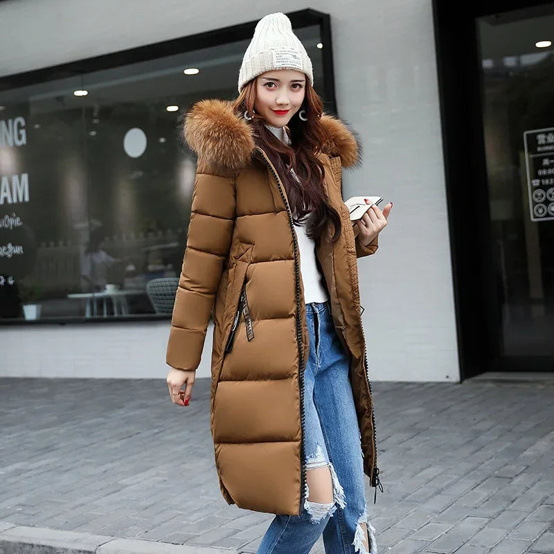 W&W Mode - Damen-Winterparka - Warmer Mantel mit großer Kapuze und Pelzkragen