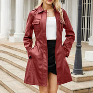 Slim-Jacke aus Kunstleder