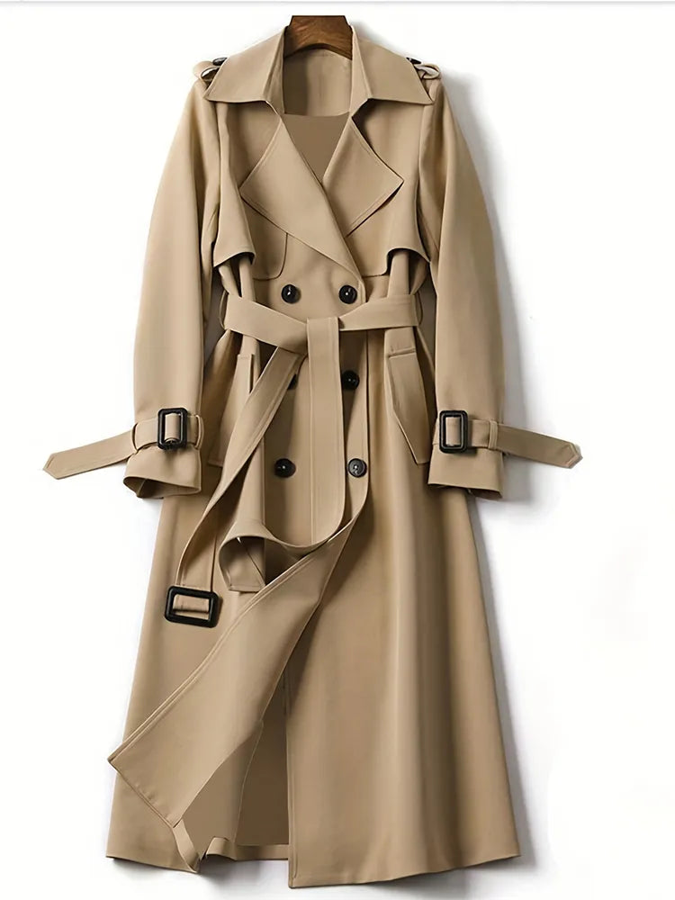 WOLFF - Langer Solider Damen-Trenchcoat