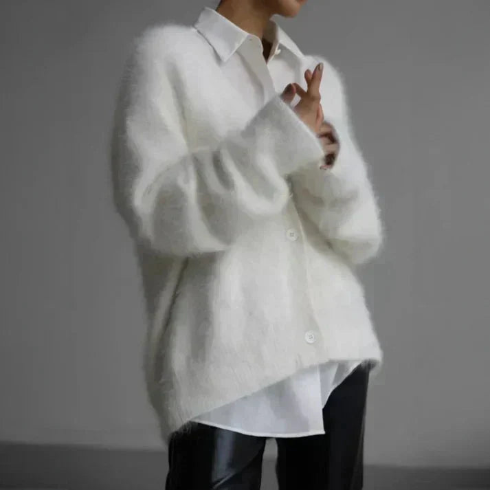 W&W Mode | Fluffy gestrickte Damenstrickjacke