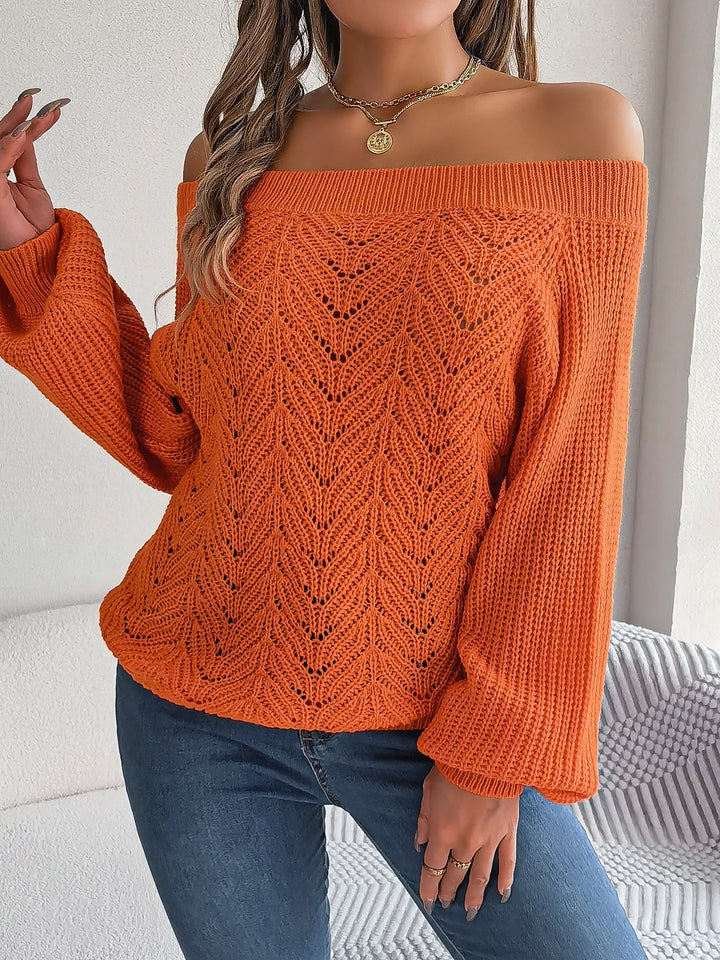 Lässiger Off-Shoulder Strickpullover