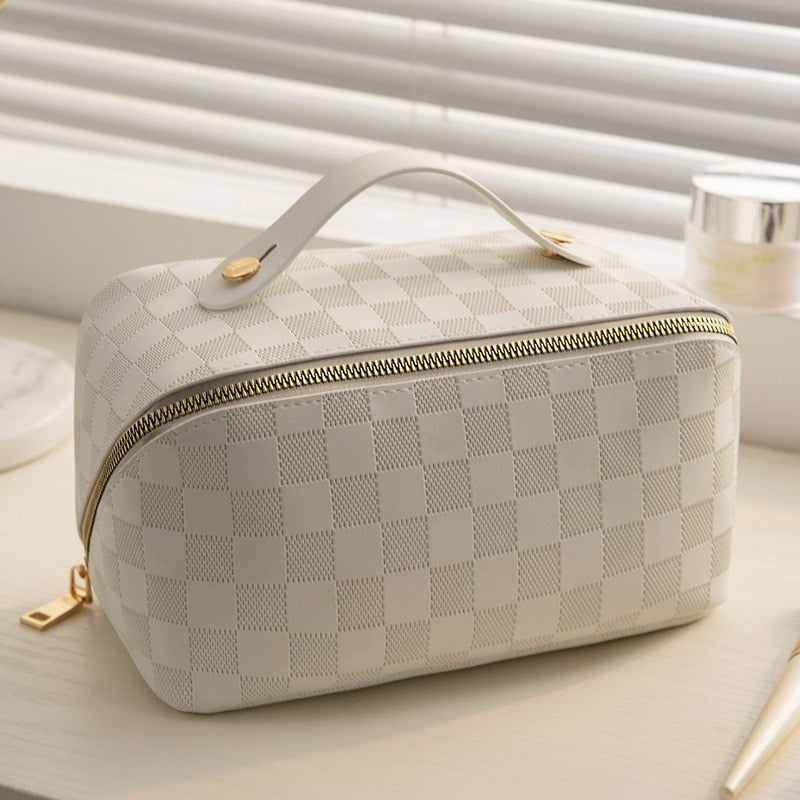 WW | Luxuriöse karierte Kosmetiktasche