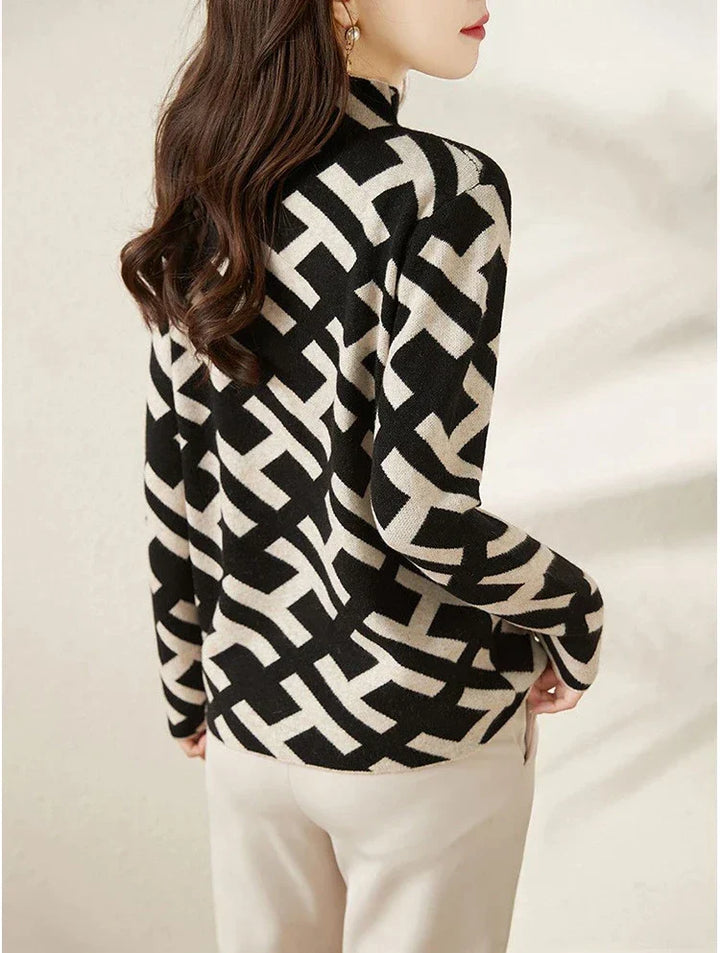 W&W Mode- Wunderschöner geometrischer Pullover