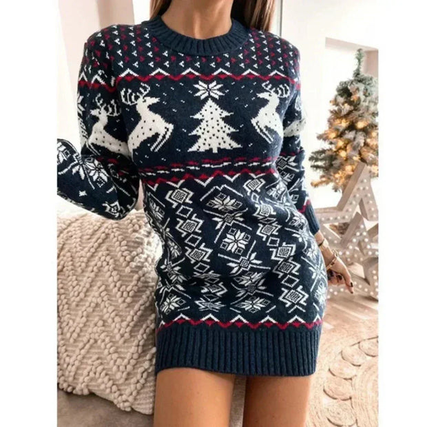 WW | Stilvolle Winter Chic Weihnachtskleid Für Frauen
