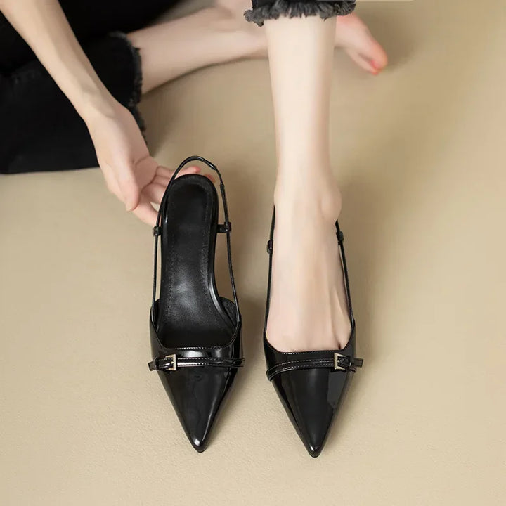W&W Mode | Lackleder Sandalen mit komfortablem Blockabsatz