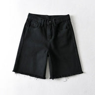 WW | Frauen Hohe Taille Breite Bein Denim Shorts Mädchen Sommer Mode Streetwear Lässig Einfarbig Weibliche Lockere Stretch Jeans