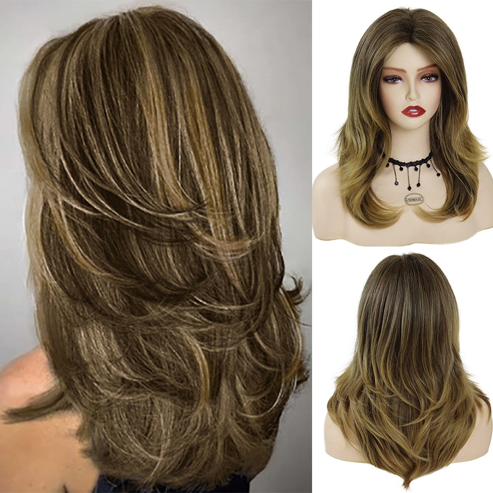 WW | Synthetische Lange Graue Perücke für einen eleganten Haar-Look