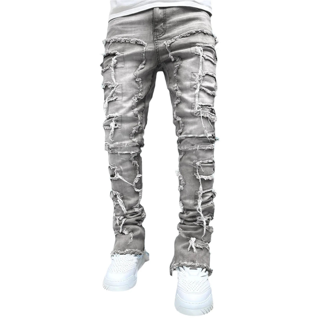 WW | Distressed Straight Fit Jeans Für Herren Streetwear Stil