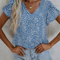WW | Kurzärmlige Sommerbluse mit Slim Fit Ohne Kragen