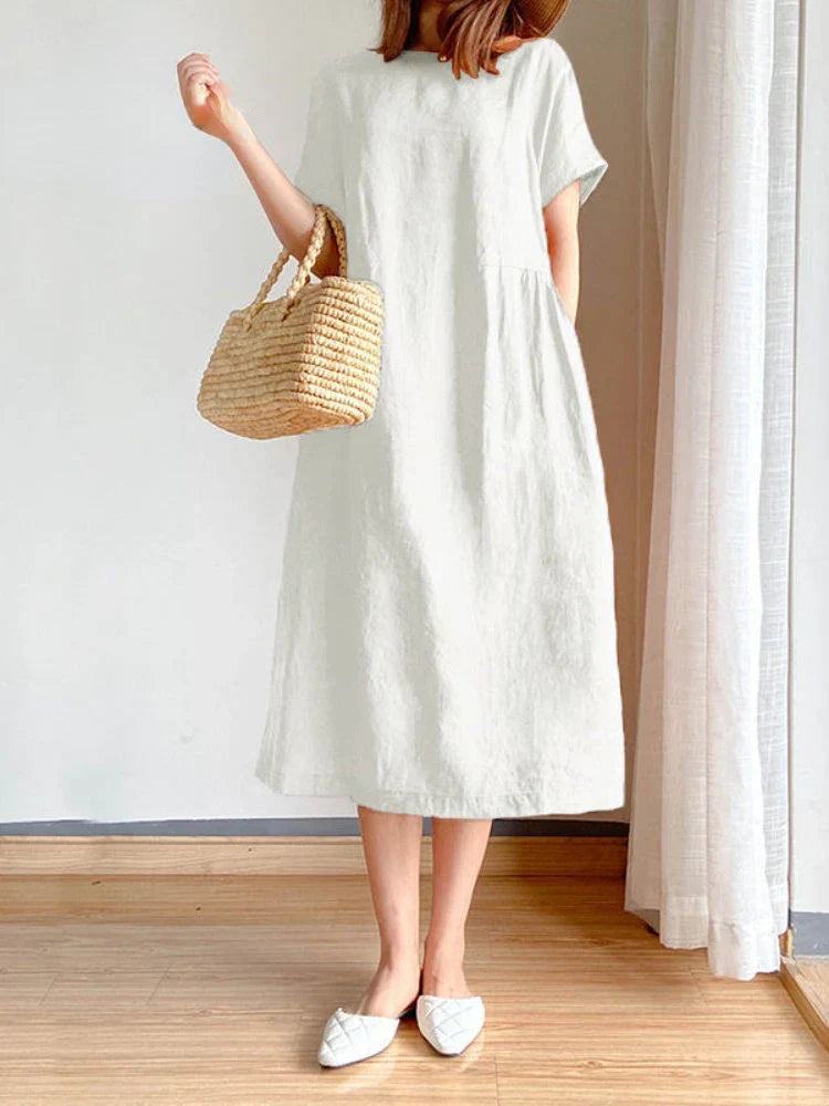 WW | Einfarbig Midi Kleid Aus