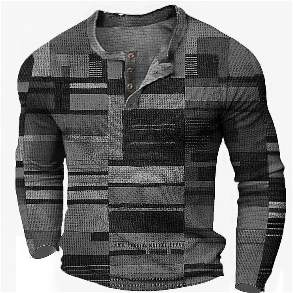 WW | Herren Grafik Henley Shirt Mit Farbblock