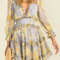 WW - Einfaches bedrucktes Chiffonkleid